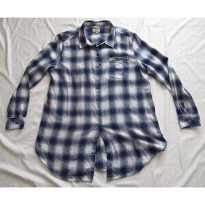 Men's Boston Traders Button Madras Pattern Long Sleeve Shirt Sz L (MT512)